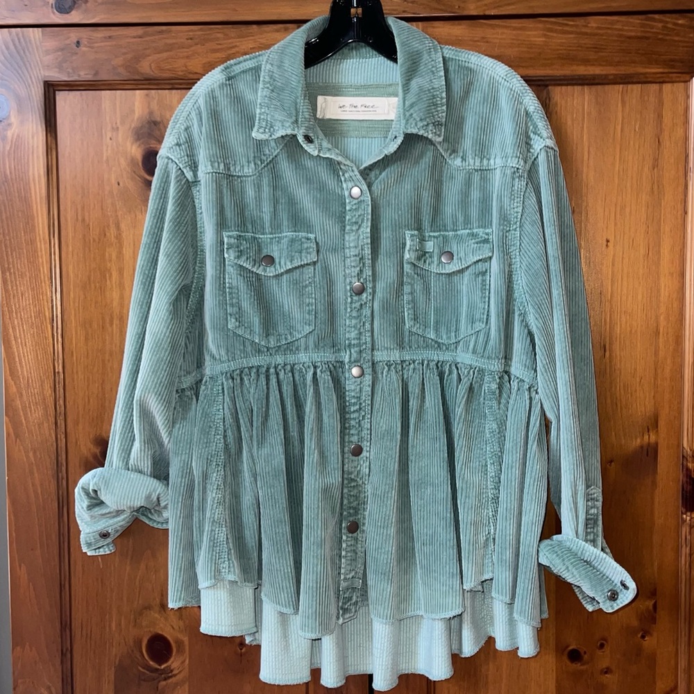 WOMENS FREE PEOPLE WIDE WALE CORDUROY SHIRT